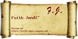 Fuith Jenő névjegykártya