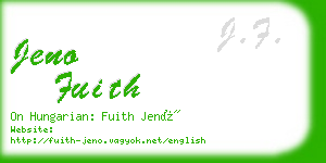 jeno fuith business card